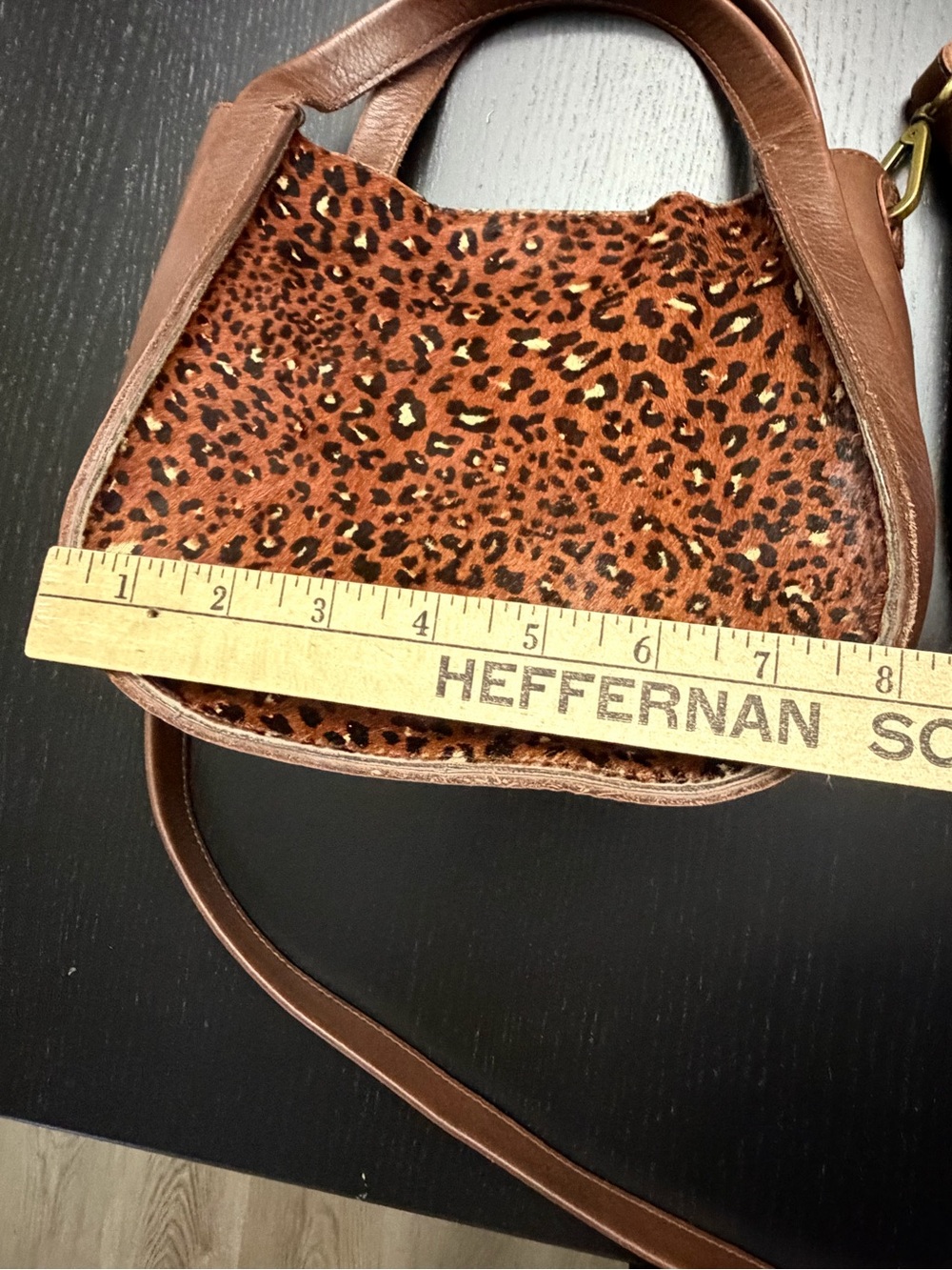 Madewell Sydney Leather Crossbody Leopard Calf Hair bag - Picture 8 of 11